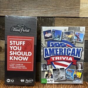 Hasbro Trivial Pursuit and American Trivia Game Set - Red, Blue, Black